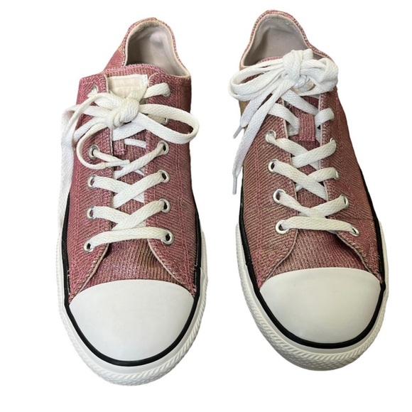 CONVERSE Kids Chuck Taylor Space Star Sneakers Glitzy Glam Glittery Pink Size 6 - Picture 5 of 9